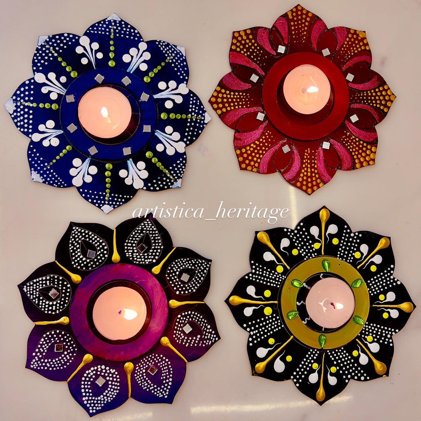 Dot Mandala Tealight Holders